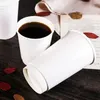 Disposable Cups Straws 50pcs Coffee Insulation Takeaway Double-layer Paper Cup With Lid (8oz 280ml) One-time
