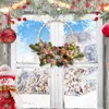 Decorative Flowers Wreath Christmas Decorations Creative And Warm Lighted Artificial With Timer Baubles