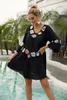 Women Beach Kleiderkleid Cover-ups Badeanzug Strandbekleidung Badeanzug Schwimmkap für Frau Sommertunika Saida Praia