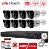 System Hikvision IP Security Kit 4K 8CH POE NVR Hikvision POE IP Camera 4MP DS2CD1043G0I Outdoor Security 30m IR Plug and Play H.265