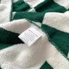 Blankets Nordic Style Checkerboard Knitted Nap Blanket Acrylic Plash Texture Suitable For Sofa Bed Cover Super Warm And Soft