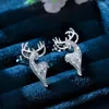 Boucles d'oreilles Stud Huitan Creative Elk Femme Silver Color Animal Brouille à oreilles Dance Dance Femme Élégants Accessoires Bijoux à la mode