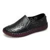 Casual Shoes Eofk Spring Autumn Women's Mother Ganska äkta läderloafers blandade färgglada slip på damer kvinnliga lägenheter plus storlek 35-4