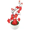 Dekorativa blommor Bonsai Simulation Artificial Pot Plant Home Office Plum Blossom Decor Hållbar