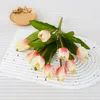Dekorative Blumen 32 cm künstlicher Tulpenstrauß mit 9 falschen Köpfen Hochzeit Home Dekoration