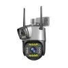 Cámaras 4MP Cámara de lente dual Wifi Detección de movimiento en tiempo real Alarma HD Visión nocturna a todo color V380 Cámara de vigilancia de seguridad