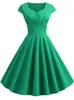 Różowy letni dres v szyja duża huśtawka vintage sukienka szata femme elegancka retro pin up biuro midi sukienki 240319