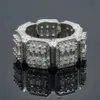 Luksusowe eleganckie wykwintne ręcznie robione biżuterię Moissanite Hip Hop Party 925 Srebrny pierścionek męski pierścień męski