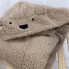 Blankets Ins Cartoon Bear Hooded Shawl Cloak Autumn And Winter Go Out Warm Thickened Student Office Lunch Break Cute Blanket