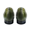 أحذية غير رسمية للرجال في الهواء الطلق المصمم اليومي الأنيق فاخر عالي الجودة زلة على بنس الأسود والأخضر بنسا المتسكعون cn