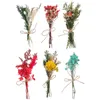 Fleurs décoratives 6pcs mini bouquet de fleurs séchées petits bouquets bohème de centres de table de mariage