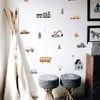 Nordic Cute Animal Truck Wall Stickers Kids Room Elements Baby Teen Decals Playroom Kindergarten Nursery 240401