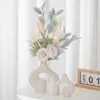 Vase 2PCS/セットフラワーホーム装飾北欧のセラミック花瓶の豪華なアクセサリー装飾リビングルームの装飾品工芸品