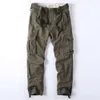 Calça masculina americana de algodão, calças de roupas de trabalho de camuflagem casual, vários bolsos, ajuste solto, perna reta, calças de grandes dimensões