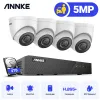 System Annke 5MP H.265+ Super HD Poe Network Security System 4PCS Waterproof Outdoor Poe IP Kamery White Dome Poe Kit aparatu