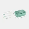 Canca da pranzo in plastica per pranzo di plastica 3 scomparti Box di design impilabile per picnic da campeggio all'aperto
