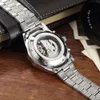 69 Швейцарская мужская модная стальная полоса Полностью автоматические полые механические часы 31