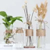 Vasos criativos nórdicos de vidro nórdico transparente hidroponia corda de flores seca vaso seco de garrafa falsa decoração