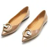 Casual Shoes Design echtes Leder klassische Frauen scharfe Zeh Slip auf Ballett Fashion Lady Flats.