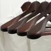 Hangers Wooden Hanger Black Walnut Wood Coat Solid Suit Rack With Metal Hook Anti-skid Shoulder Seamless Clothes Drying