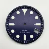 Kits 29.8 mm de calendario único Dial de buceo Dial luminoso verde para el movimiento NH35/NH36 para la caja de vigilancia enlatada