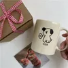 Canecas 300 ml Korean fofo xícaras de cachorro criativo casal criativo para café cerâmica presente de aniversário para meninas copo de café da manhã