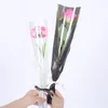 Gift Wrap 50Pcs Single Rose Sleeves Flower Wrapping Bag Bouquet Packaging Bags Clear Cellophane Floral Wrappers For Valentine's Day