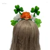 Party Supplies Green Shamrock Flower Headband For StPatricks Day Decorative Irish Festive Hair Hoop Supply Carnival Ornament