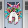 Decorative Flowers Easter Party Wall Decorations Fabric Electric But Garland With Ears 40cm For Home Front Door Window Decoration