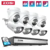 SISTEMA ZOSI 4K POE Home Security Camera Sistema H.265+ 16Channel 8MP CCTV NVR Registratore (8) 8MP 2160p Sorveglianza esterna Poe IP telecamere