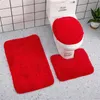 Pillow 3pc Bathroom Set Rug Mat Toilet Lid Cover Plain Solid Color Bathmats Three Piece Of Minimalist S