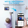 ドアベルwifi wifi doorbell peephole tuyaデジタルドアピープフォールカメラモーションキャットアイビデオドアベルアレクサグーグルアナウンス