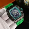 27 Hot Selling Hollowed Out Quartz Wristwatch European Style Luminous Barrel Shaped Three Needle Ghost Head Men's Non Mechanical Watch