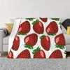 Filtar Strawberry Pink Cute Plaid Filt Winter Warmth Flannel Fleece Throw For Bedroom Room Decor