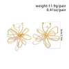 Серьги -грибы Ingesight.z Vintage Gold Color Metal Hollow Out Big Flower for Women Simple Geometric Party Gift 2024