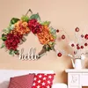 Fiori decorativi Fall Fall Greath per porta d'ingresso Hydrangea Autunno Ciao Werath Ringraziamento Ghirmisti di Natale