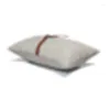 枕ライトグレーカバーホーム装飾ケースオレンジPUレザーリビングルームソファのための装飾投げ枕30x50cm