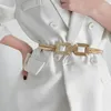 Correias da cintura da cintura feminina de camada dupla de mola geométrica de metal fivela versátil Decoração de Moda Decoração Belt Belt Belt Belt