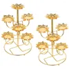 Bougeoirs 2 PCS Décor décoratif Lotus Metal Bandleder Vintage Style Stand Tabletop Candlestick