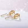 Boucles d'oreilles Trendy Gold Color Helix Pendant Drop Boucles d'oreilles réelles cristaux d'Autriche pour la déclaration de fête des femmes Amis de bijoux indiens