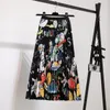 Faldas para mujeres Falda plisada Cartoon estampado Long Girl Long Summer gran tamaño Japón Falda