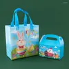 Present Wrap Stobag-Easter Box Icke-vävt tyg Mixed Assembly Partihandel Förpackning Chokladgåvor Toy Candy Decoration Green Blue 12st