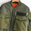 Kvinnors jackor Autumn European och American Military Green Flying Jacket Style Kort bomull Långärmad