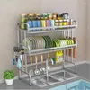 Kitchen Storage Aoliviya Official O's Dish Rack Draining 304 Stainless Steel Water Tank Sink Bowl And Chopstick