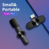 アクセサリーワイヤレスLavalier Microphone AudioビデオポータブルレコーディングHuawei Android Live Broadcast Gaming Phone Microfono用ミニマイク