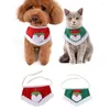 Hondenkleding Green/Red Cats Triangles Scarf Bandana Pet Accessories Puppy Kitten Kitten Carrars Christmas Theme verstelbaar Kxre