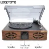 Speakers Looptone Classic 33/45/78 Rpm Beltdrive Gramophone Phono Player for Vinyl Lp Record 2 Builtin Speakers Pc Link Rca Lineout