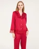 Hemkläder grossist Mulberry Silk Sleepwear Pyjamas Elegant spets trim pyjamas Set lyx nattkläder