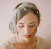 2015 Cheap Birdcage Wedding Veils 1 LAYER Ivory Blusher Short Bridal Wedding Veils With Beads5050843