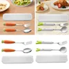 Dinnerware Sets Spoon and Fork com Caso Case Tea 304 Aço inoxidável reutilizável para o escritório de viagens de cozinha Apertizadores de acampamento